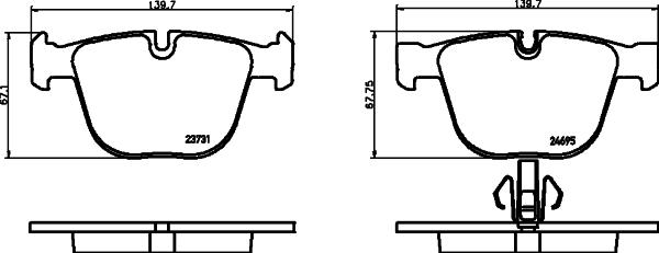 HELLA PAGID 8DB 355 026-301 - Тормозные колодки, дисковые, комплект unicars.by