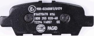 HELLA PAGID 8DB 355 020-401 - Тормозные колодки, дисковые, комплект unicars.by