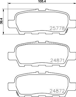 HELLA PAGID 8DB 355 020-401 - Тормозные колодки, дисковые, комплект unicars.by