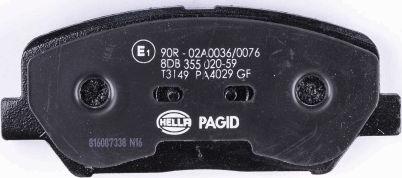 HELLA PAGID 8DB 355 020-591 - Тормозные колодки, дисковые, комплект unicars.by