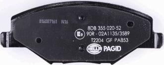 HELLA PAGID 8DB 355 020-521 - Тормозные колодки, дисковые, комплект unicars.by