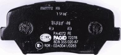 HELLA PAGID 8DB 355 020-871 - Тормозные колодки, дисковые, комплект unicars.by