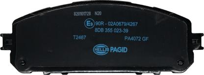 HELLA PAGID 8DB 355 023-391 - Тормозные колодки, дисковые, комплект unicars.by