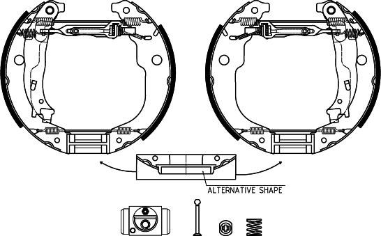 HELLA PAGID 8DB 355 022-951 - Комплект тормозных колодок, барабанные unicars.by