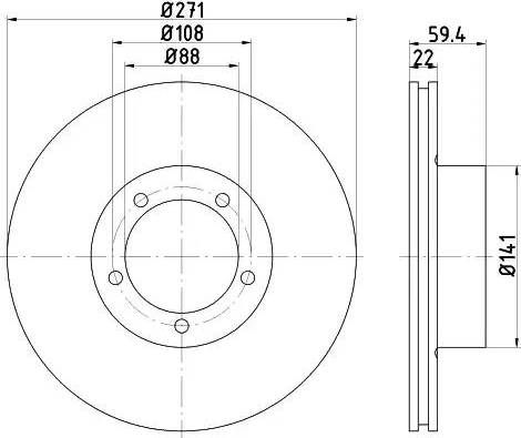 HELLA PAGID 8DD 355 100-001 - Тормозной диск unicars.by