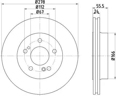 HELLA PAGID 8DD355103041 - Тормозной диск unicars.by