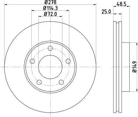 HELLA PAGID 8DD 355 110-871 - Тормозной диск unicars.by