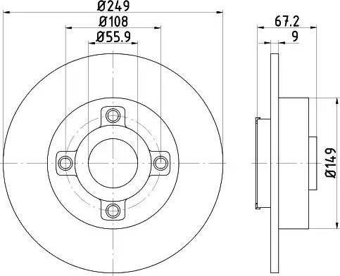 HELLA PAGID 8DD 355 111-331 - Тормозной диск unicars.by