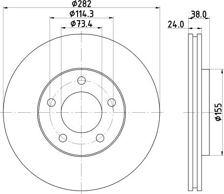 HELLA PAGID 8DD 355 113-381 - Тормозной диск unicars.by