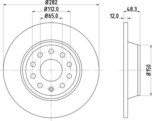 HELLA PAGID 8DD 355 124-281 - Тормозной диск unicars.by