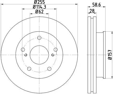 HELLA PAGID 8DD 355 117-001 - Тормозной диск unicars.by