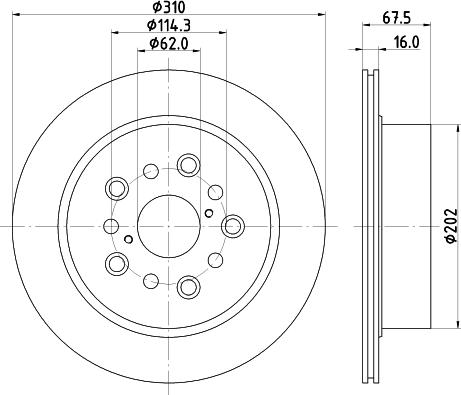 HELLA PAGID 8DD 355 122-231 - Тормозной диск unicars.by