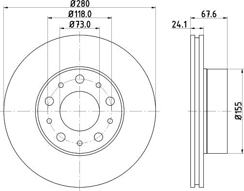 HELLA PAGID 8DD 355 127-811 - Тормозной диск unicars.by