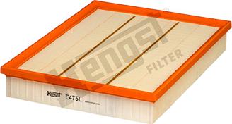 Hengst Filter E475L - Воздушный фильтр, двигатель unicars.by