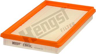 Hengst Filter E649L - Воздушный фильтр, двигатель unicars.by