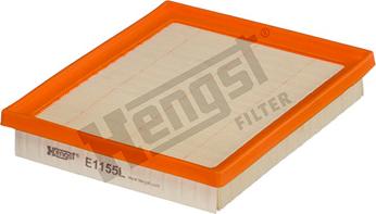 Hengst Filter E1155L - Воздушный фильтр, двигатель unicars.by