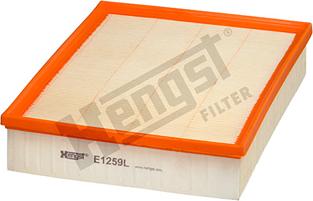 Hengst Filter E1259L - Воздушный фильтр, двигатель unicars.by