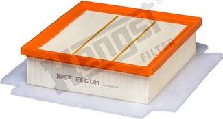 Hengst Filter E832L01 - Воздушный фильтр, двигатель unicars.by