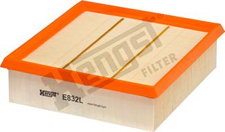 Hengst Filter E832L - Воздушный фильтр, двигатель unicars.by