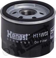 Hengst Filter H11W03 - Масляный фильтр unicars.by