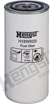 Hengst Filter H18WK03 - Топливный фильтр unicars.by