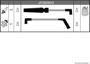 Herth+Buss Jakoparts J5380903 - Комплект проводов зажигания unicars.by