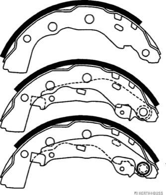 Herth+Buss Jakoparts J3505035 - Комплект тормозных колодок, барабанные unicars.by