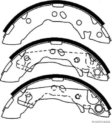 Herth+Buss Jakoparts J3500516 - Комплект тормозных колодок, барабанные unicars.by