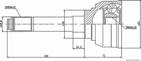 Herth+Buss Jakoparts J2829005 - Шарнирный комплект, ШРУС, приводной вал unicars.by