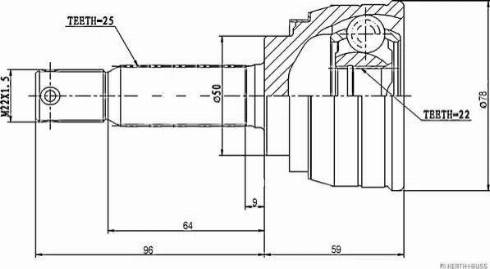 Herth+Buss Jakoparts J2825001 - Шарнирный комплект, ШРУС, приводной вал unicars.by