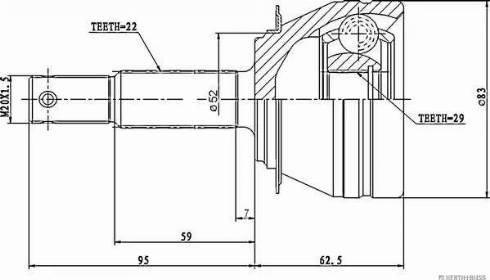 Herth+Buss Jakoparts J2820905 - Шарнирный комплект, ШРУС, приводной вал unicars.by