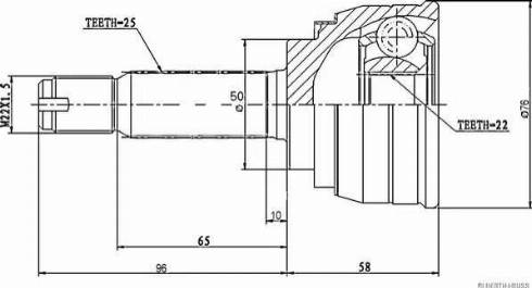 Herth+Buss Jakoparts J2820503 - Шарнирный комплект, ШРУС, приводной вал unicars.by