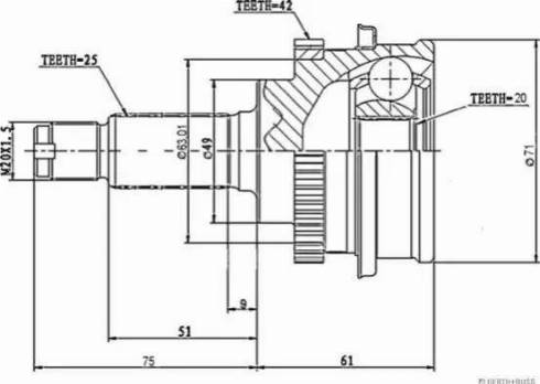 Herth+Buss Jakoparts J2828111 - Шарнирный комплект, ШРУС, приводной вал unicars.by