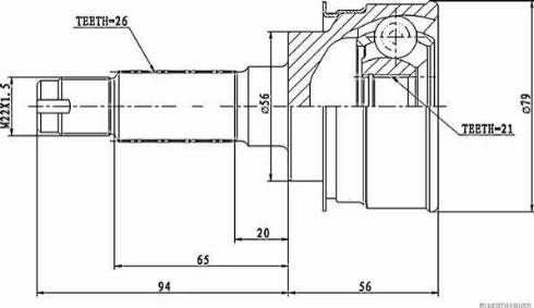 Herth+Buss Jakoparts J2823008 - Шарнирный комплект, ШРУС, приводной вал unicars.by