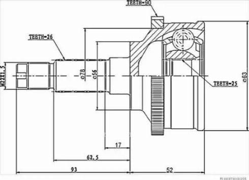 Herth+Buss Jakoparts J2823105 - Шарнирный комплект, ШРУС, приводной вал unicars.by