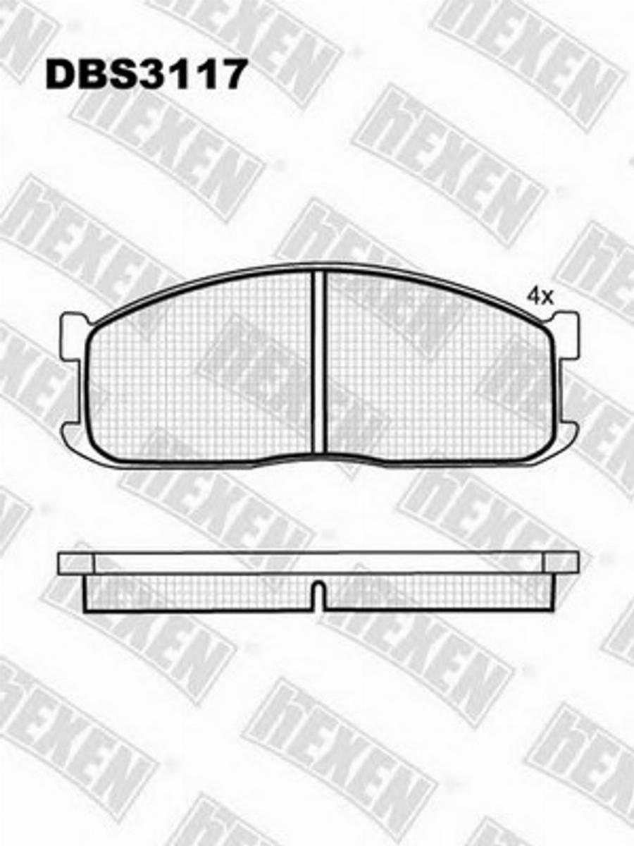 Hexen DBS3117 - Тормозные колодки, дисковые, комплект unicars.by
