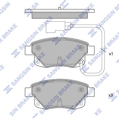 Hi-Q SP4404 - Тормозные колодки, дисковые, комплект unicars.by