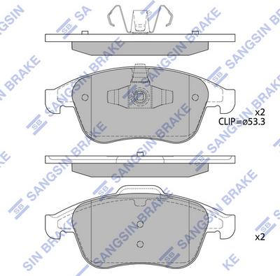 Hi-Q SP4055 - Тормозные колодки, дисковые, комплект unicars.by