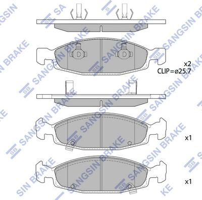 Hi-Q SP4257 - Тормозные колодки, дисковые, комплект unicars.by