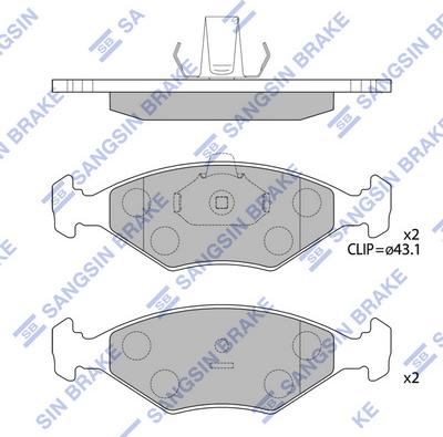 Hi-Q SP4237 - Тормозные колодки, дисковые, комплект unicars.by