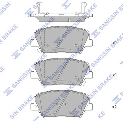 Hi-Q SP4227 - Тормозные колодки, дисковые, комплект unicars.by