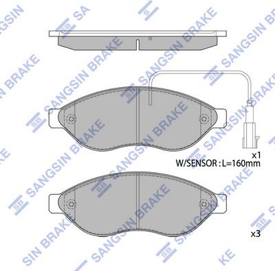 Hi-Q SP1904 - Тормозные колодки, дисковые, комплект unicars.by