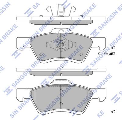 Hi-Q SP1497 - Тормозные колодки, дисковые, комплект unicars.by