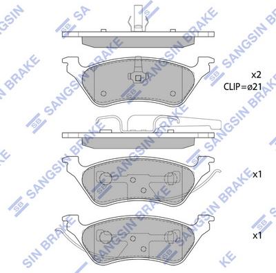 Hi-Q SP1441 - Тормозные колодки, дисковые, комплект unicars.by