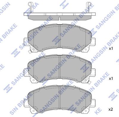 Hi-Q SP1409 - Тормозные колодки, дисковые, комплект unicars.by