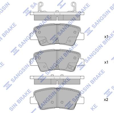 Hi-Q SP1401 - Тормозные колодки, дисковые, комплект unicars.by