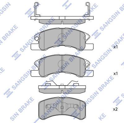 Hi-Q SP1593 - Тормозные колодки, дисковые, комплект unicars.by