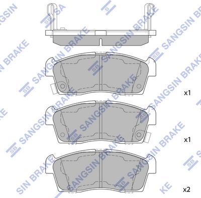 Hi-Q SP1592A - Тормозные колодки, дисковые, комплект unicars.by