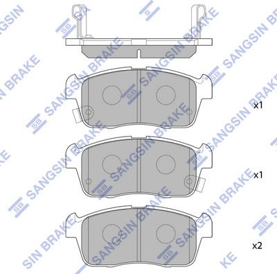 Hi-Q SP1549 - Тормозные колодки, дисковые, комплект unicars.by