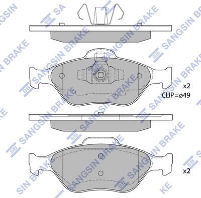 Hi-Q SP1565 - Тормозные колодки, дисковые, комплект unicars.by